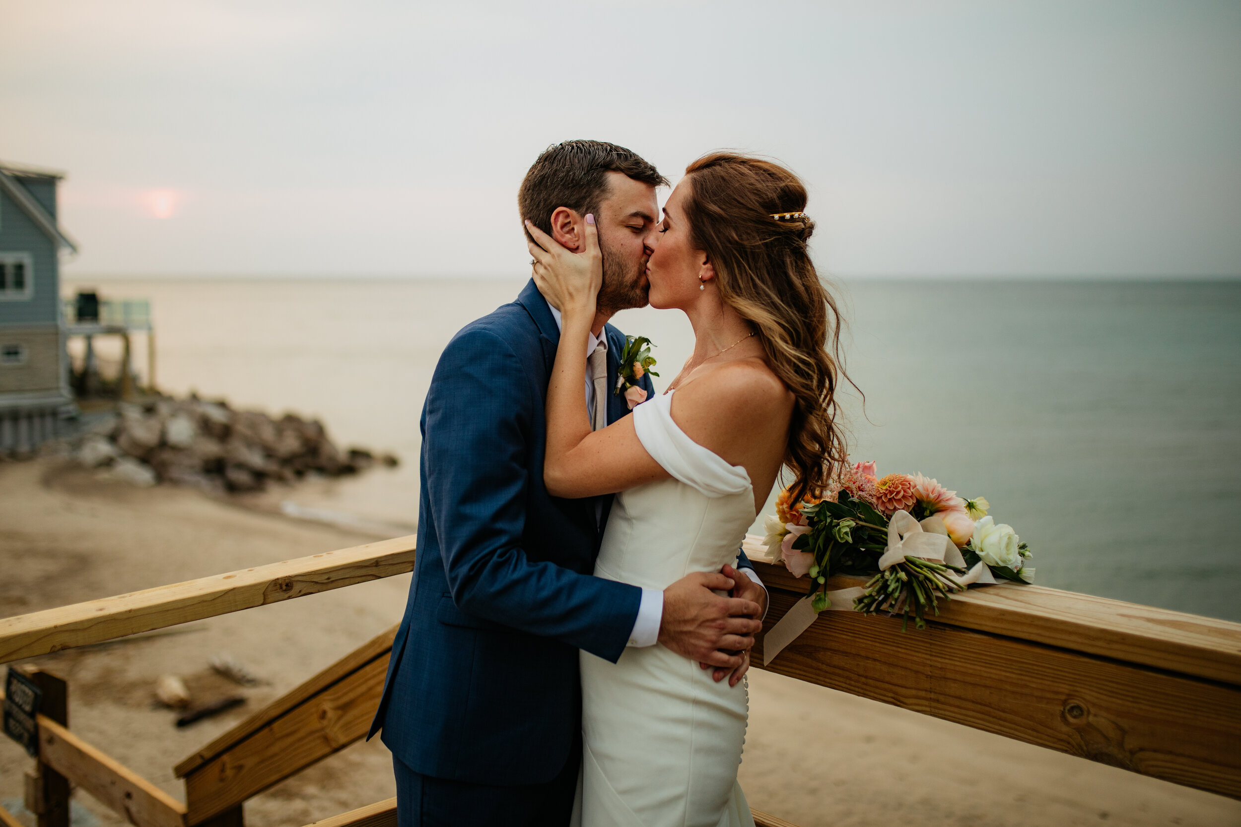 Michigan Airbnb Beach Wedding Photos