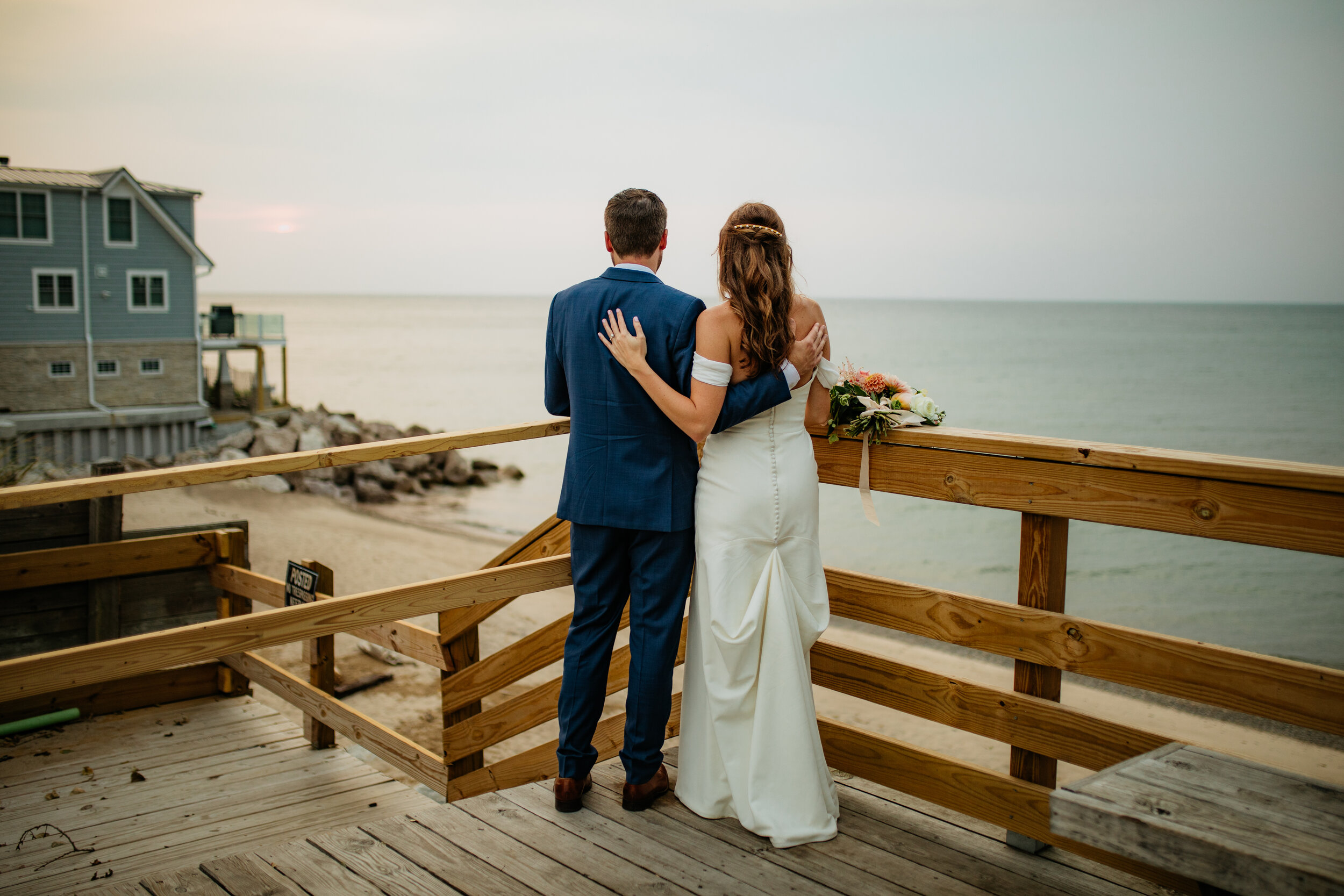 Michigan Sunset Beach Wedding