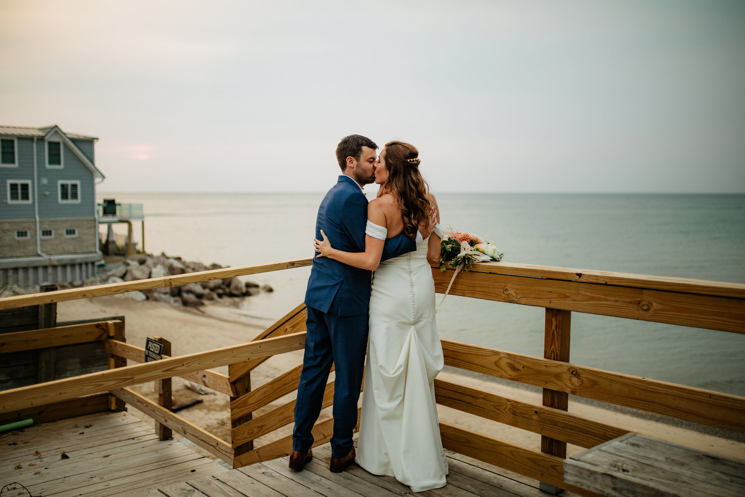 Michigan Sunset Beach Wedding Photos