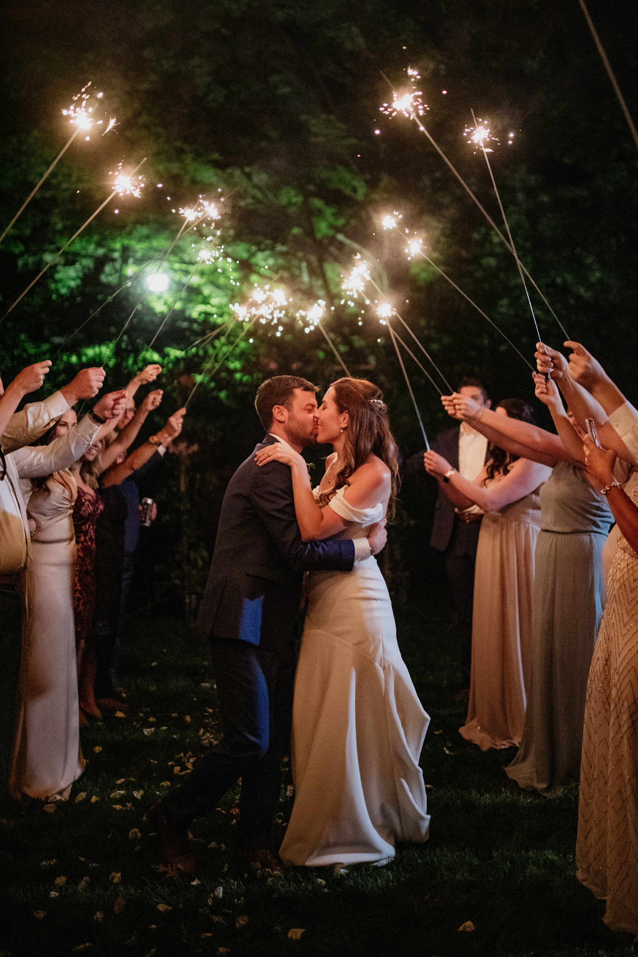 Airbnb Michigan Wedding Sparkler Exit