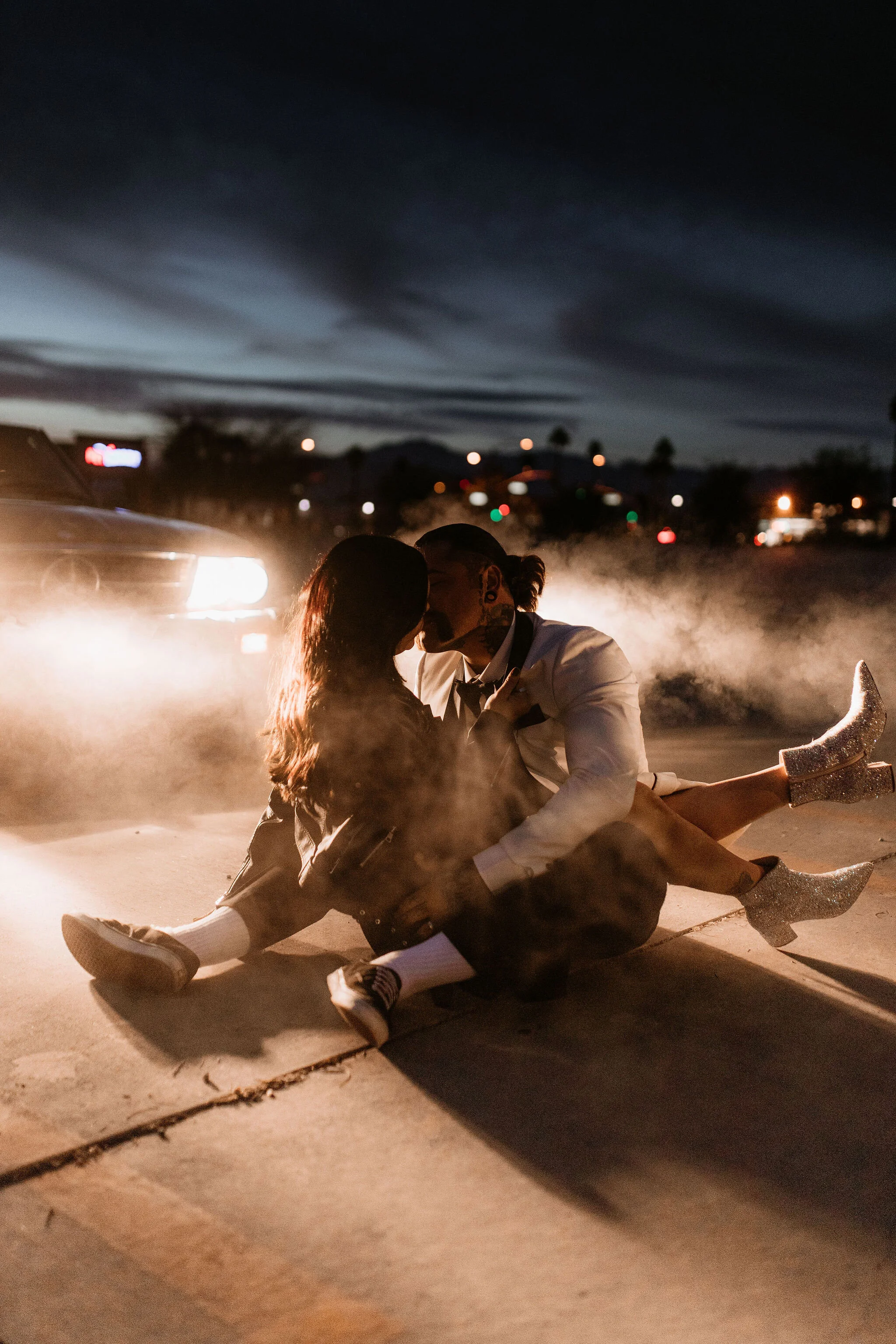 Night Couples Photography in Palm Springs