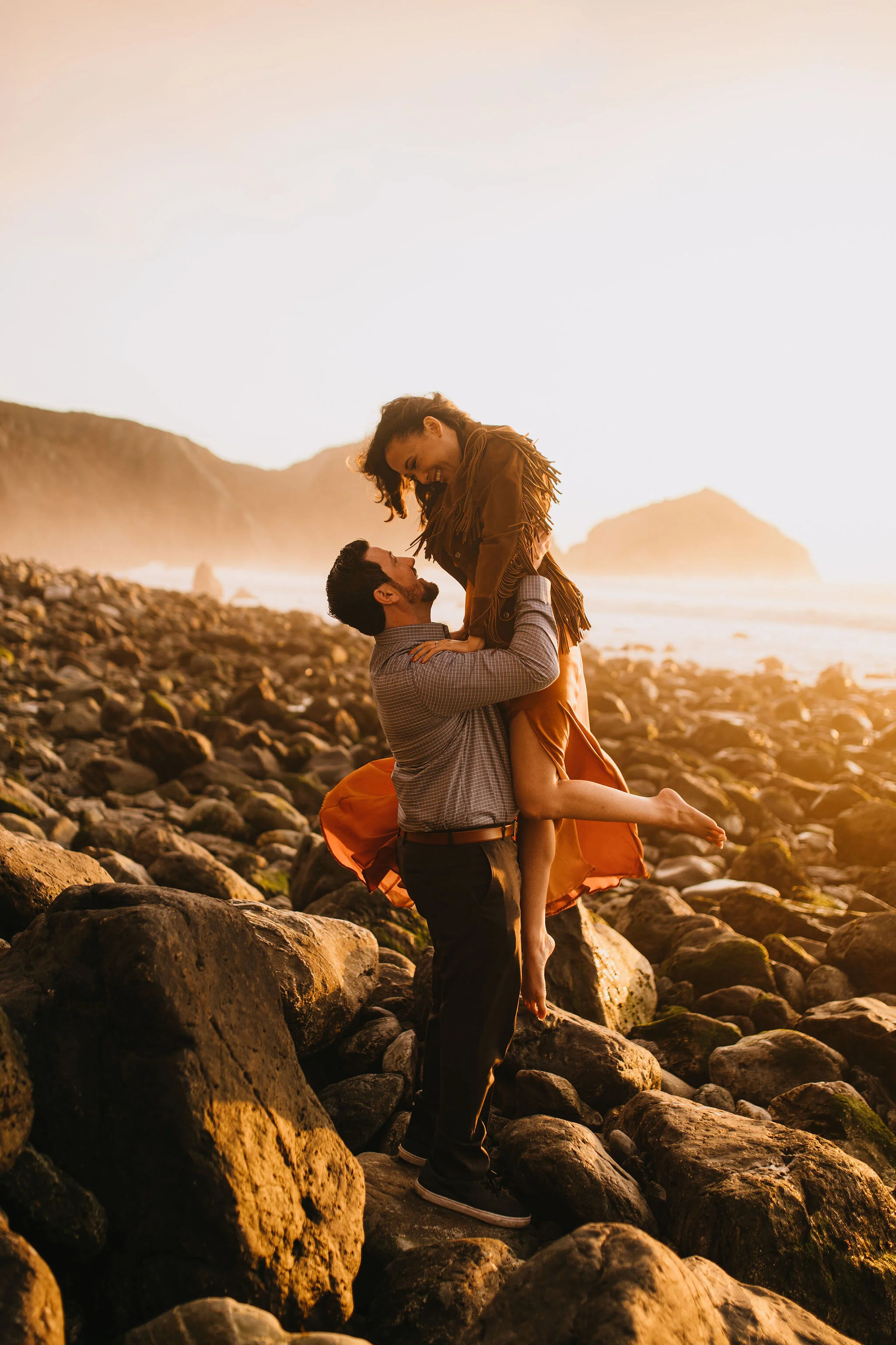 Epic California Sunset Beach Engagement Photos