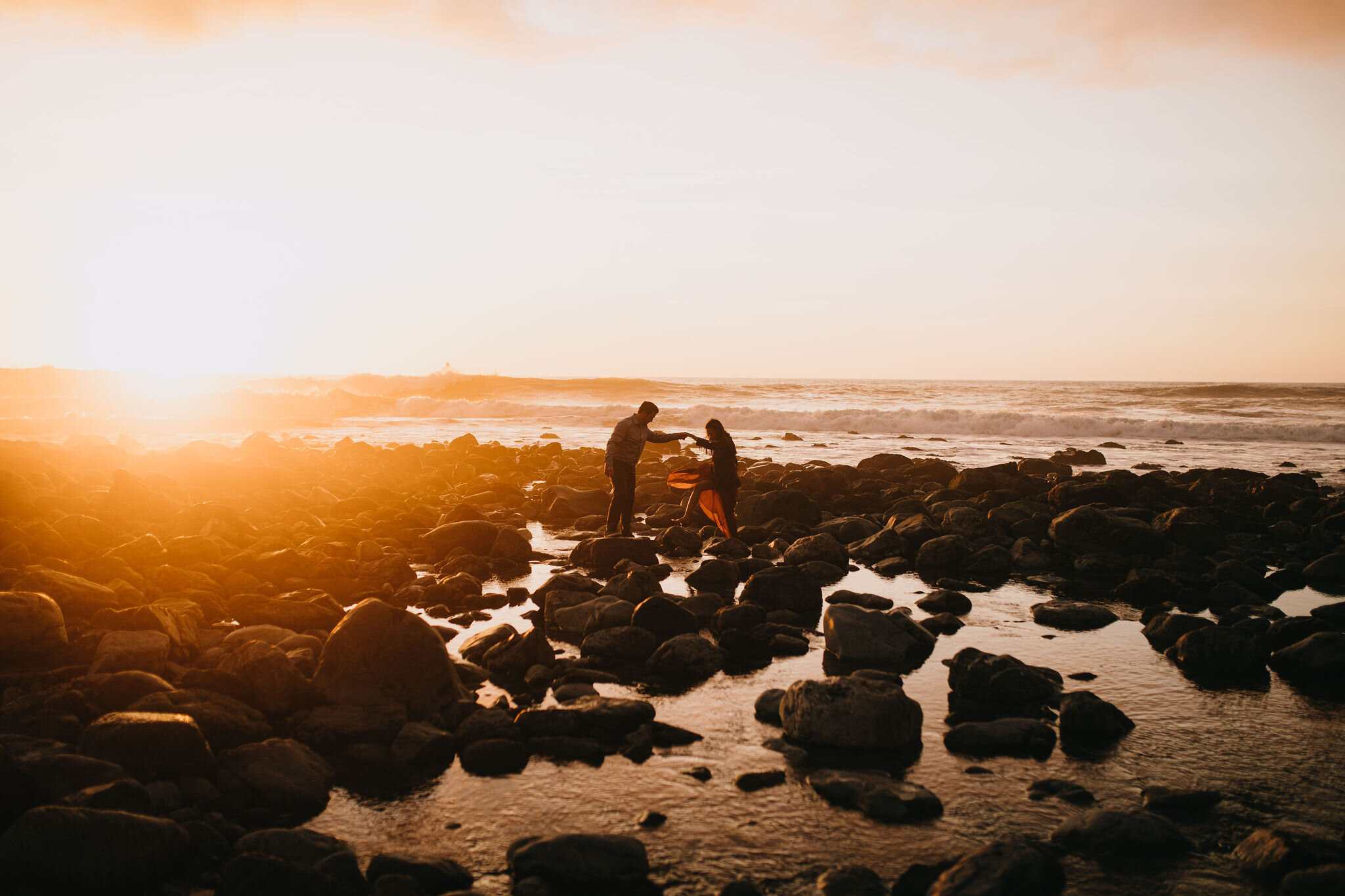 Ocean Sunset California Couples Photos