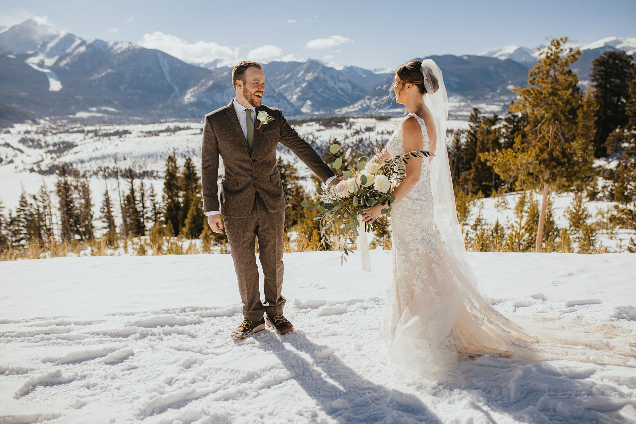 Self Solemnized Winter Colorado Skiing Elopement