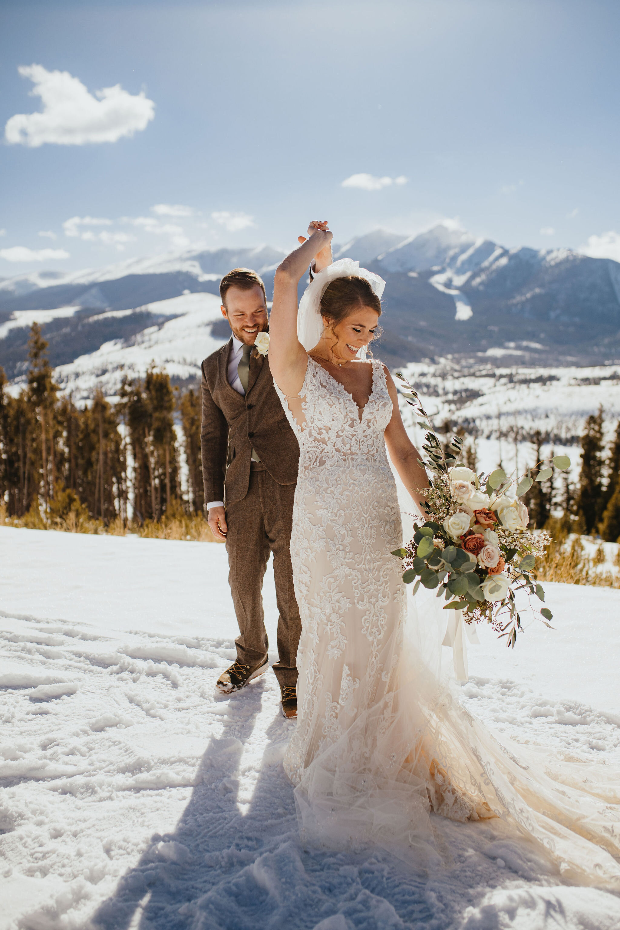 Self Solemnized Winter Colorado Skiing Elopement