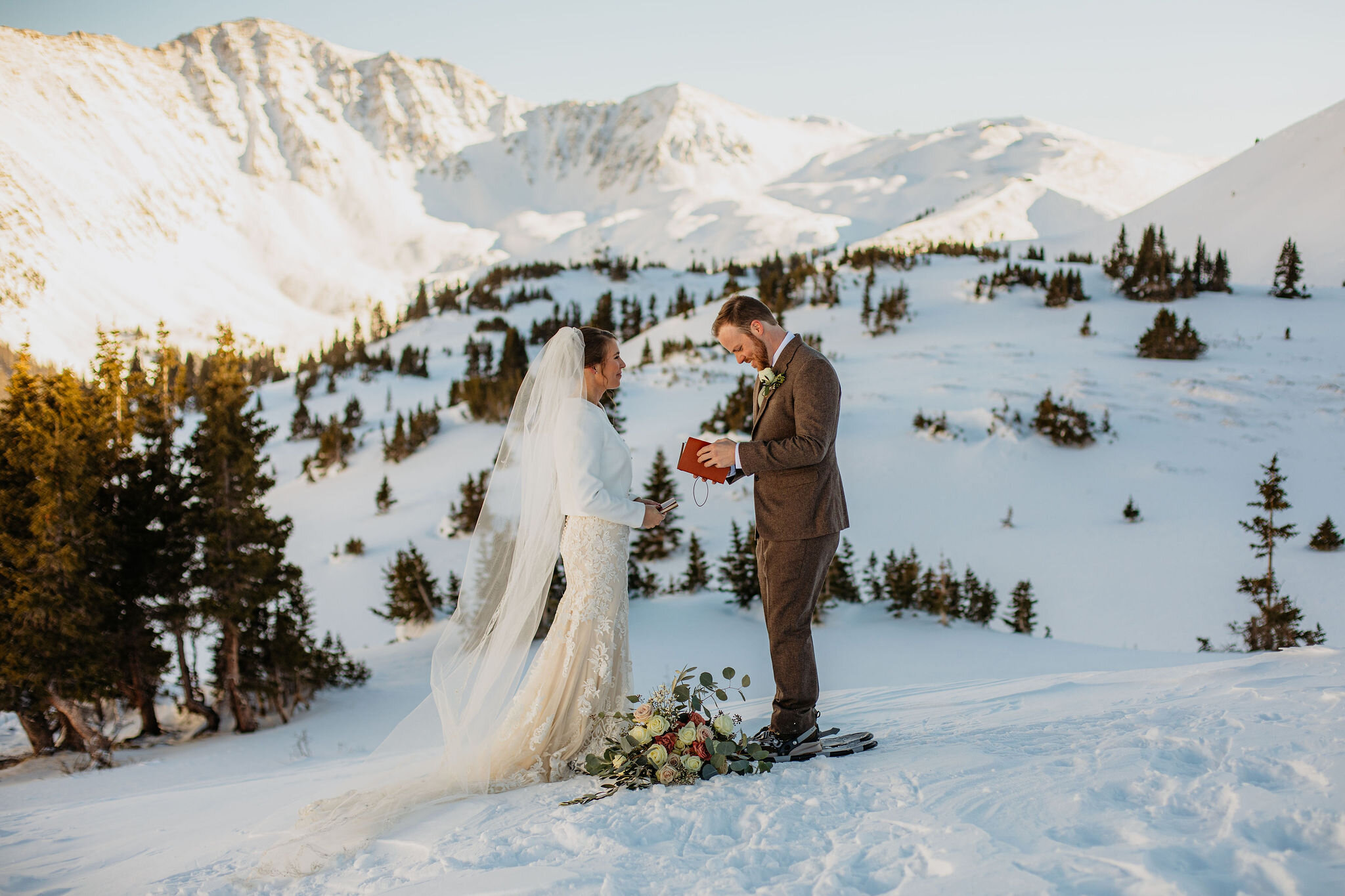 Self Solemnized Winter Colorado Skiing Elopement