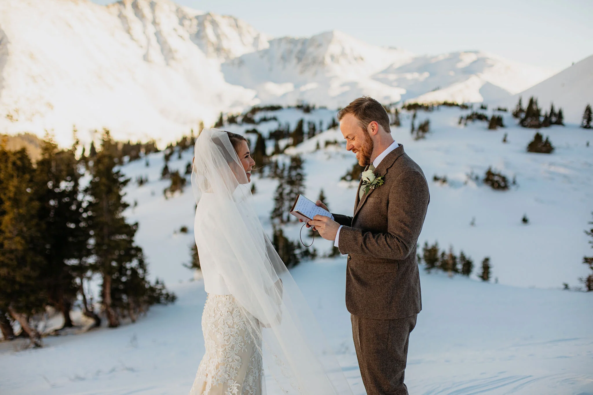 Self Solemnized Winter Colorado Skiing Elopement