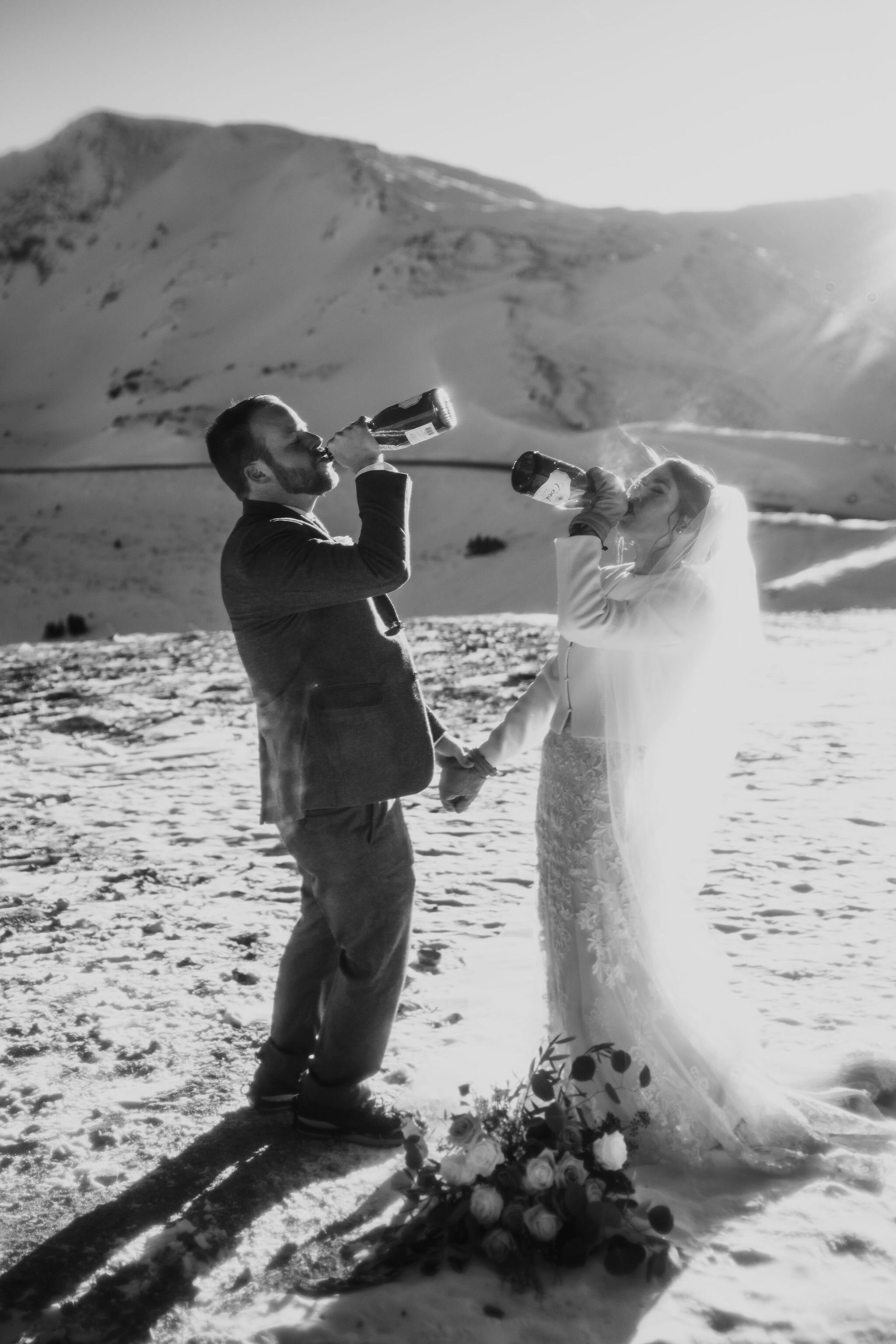 Self Solemnized Winter Colorado Skiing Elopement