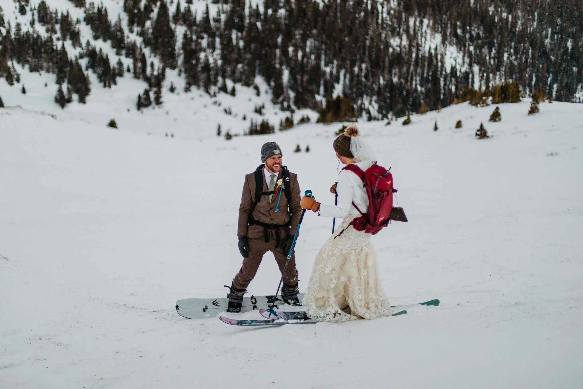 Self Solemnized Winter Colorado Skiing Elopement
