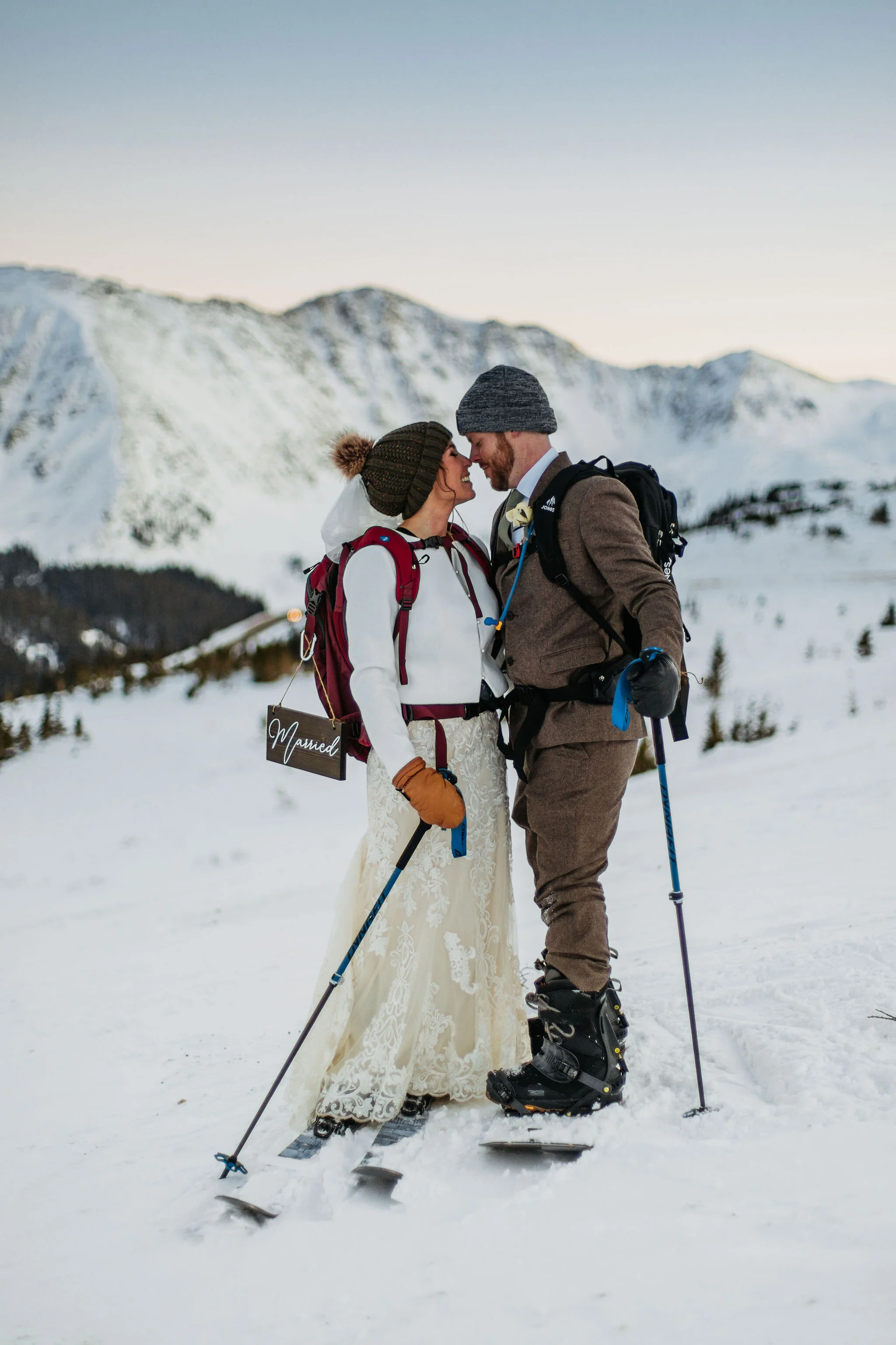Self Solemnized Winter Colorado Skiing Elopement