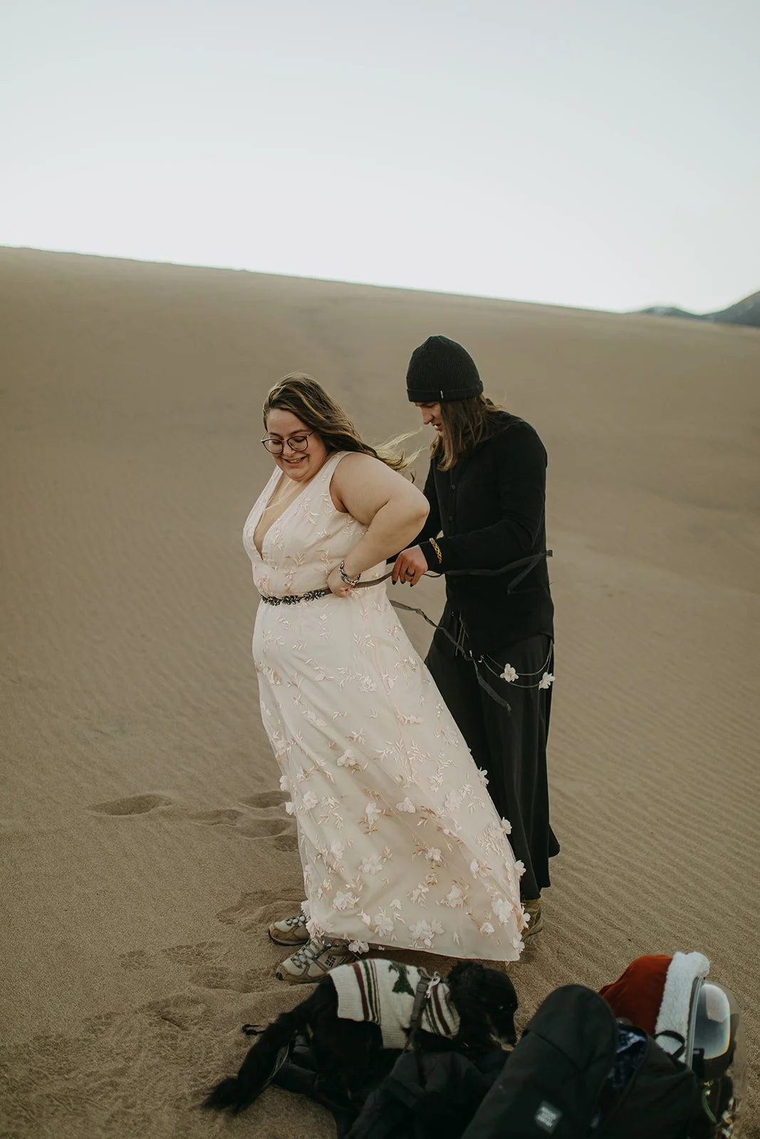 Sunrise Great Sand Dunes National Park Elopement Ceremony by Colorado Elopement Photographer Adventure For Love