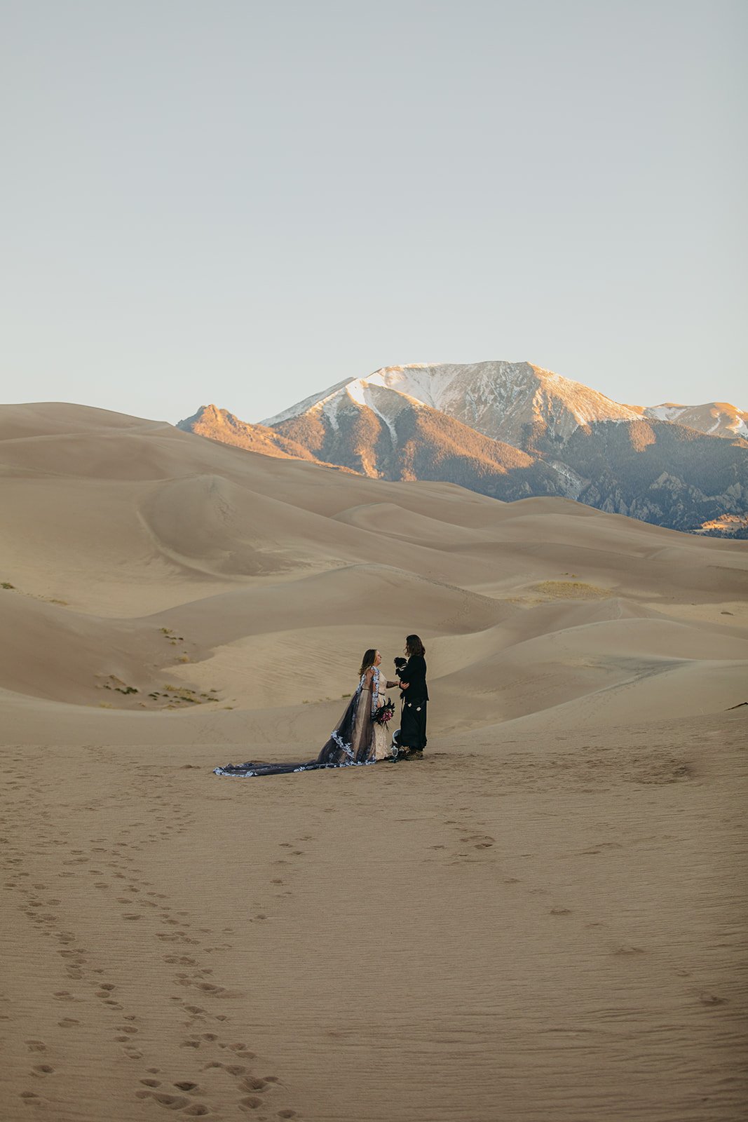 Sunrise Great Sand Dunes National Park Elopement Ceremony by Colorado Elopement Photographer Adventure For Love