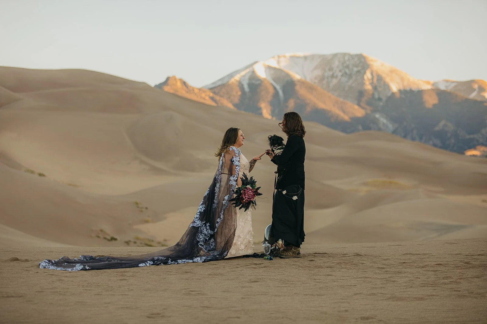 Sunrise Great Sand Dunes National Park Elopement Ceremony by Colorado Elopement Photographer Adventure For Love