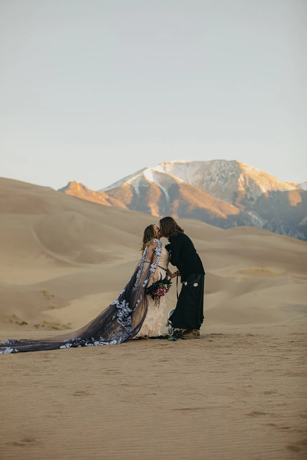 Sunrise Great Sand Dunes National Park Elopement Ceremony by Colorado Elopement Photographer Adventure For Love
