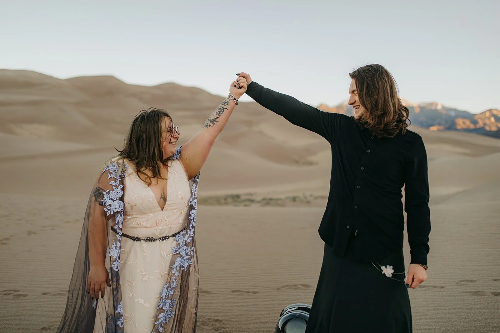 Sunrise Great Sand Dunes National Park Elopement Ceremony by Colorado Elopement Photographer Adventure For Love
