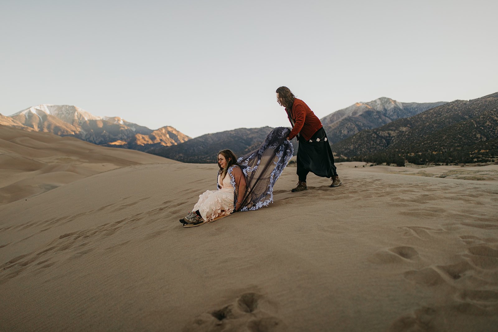 Sunrise Great Sand Dunes National Park Elopement Ceremony by Colorado Elopement Photographer Adventure For Love