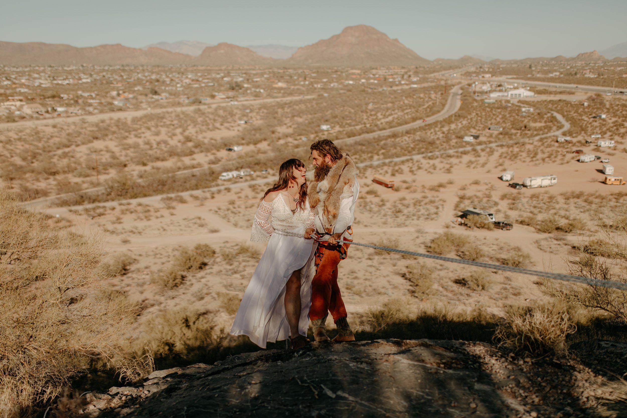 Canyoneering Rappelling Elopement Photos