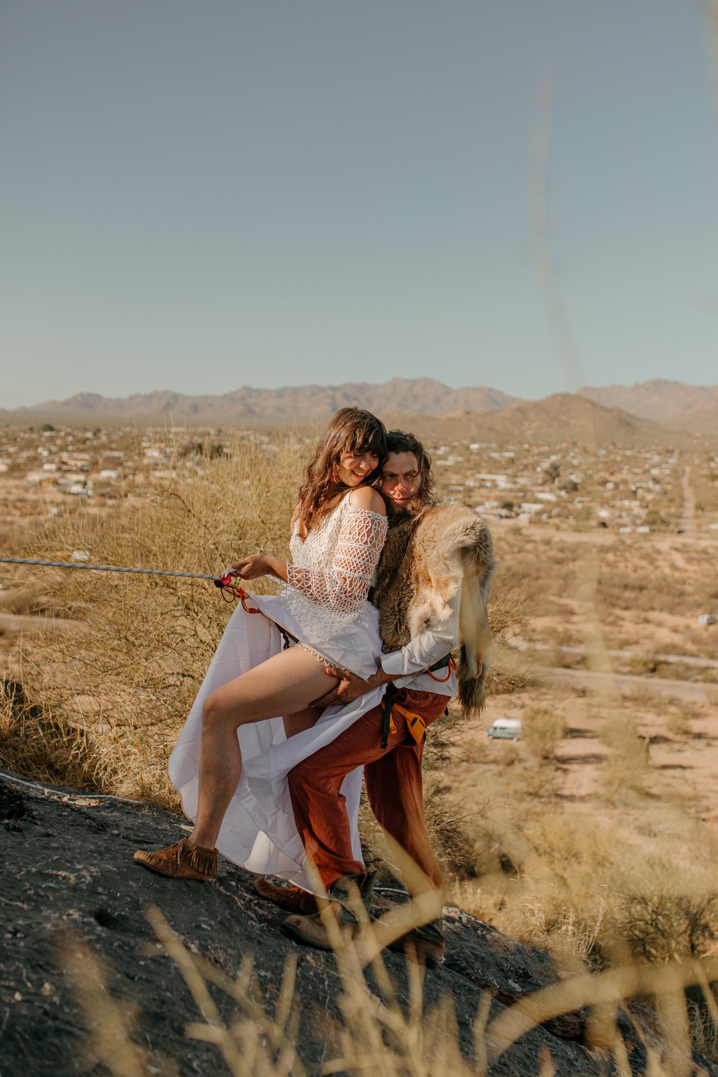 Rappelling Canyoneering Elopement Photos