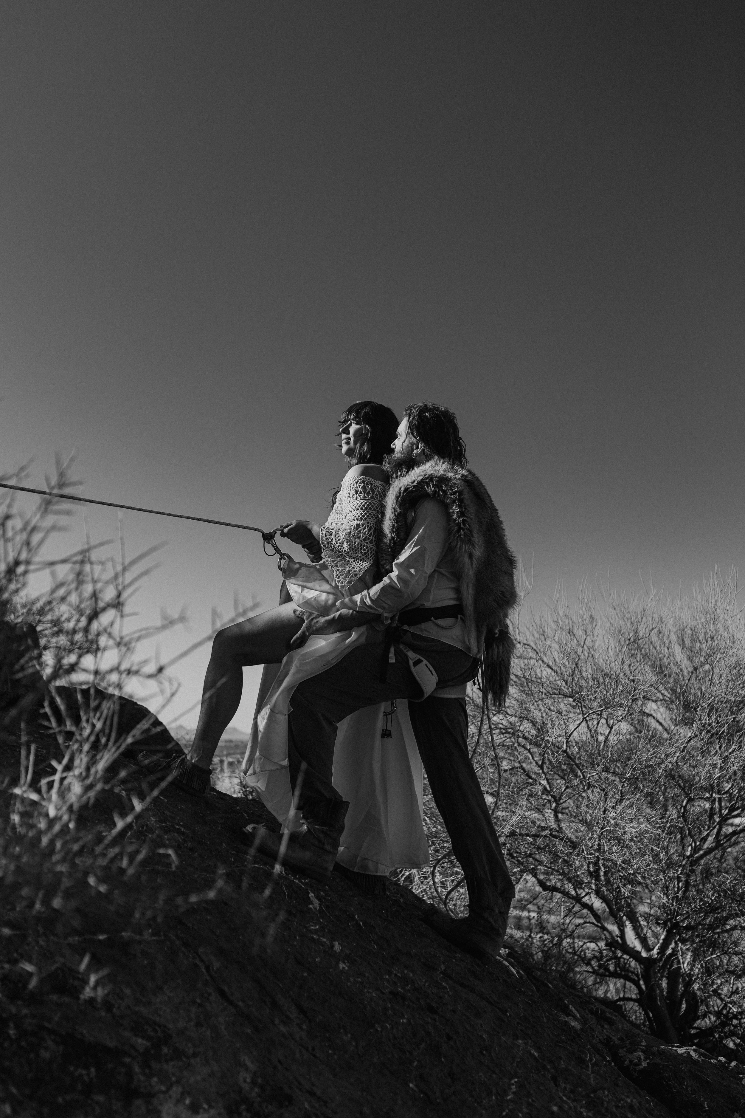 Rappelling Canyoneering Elopement Photos