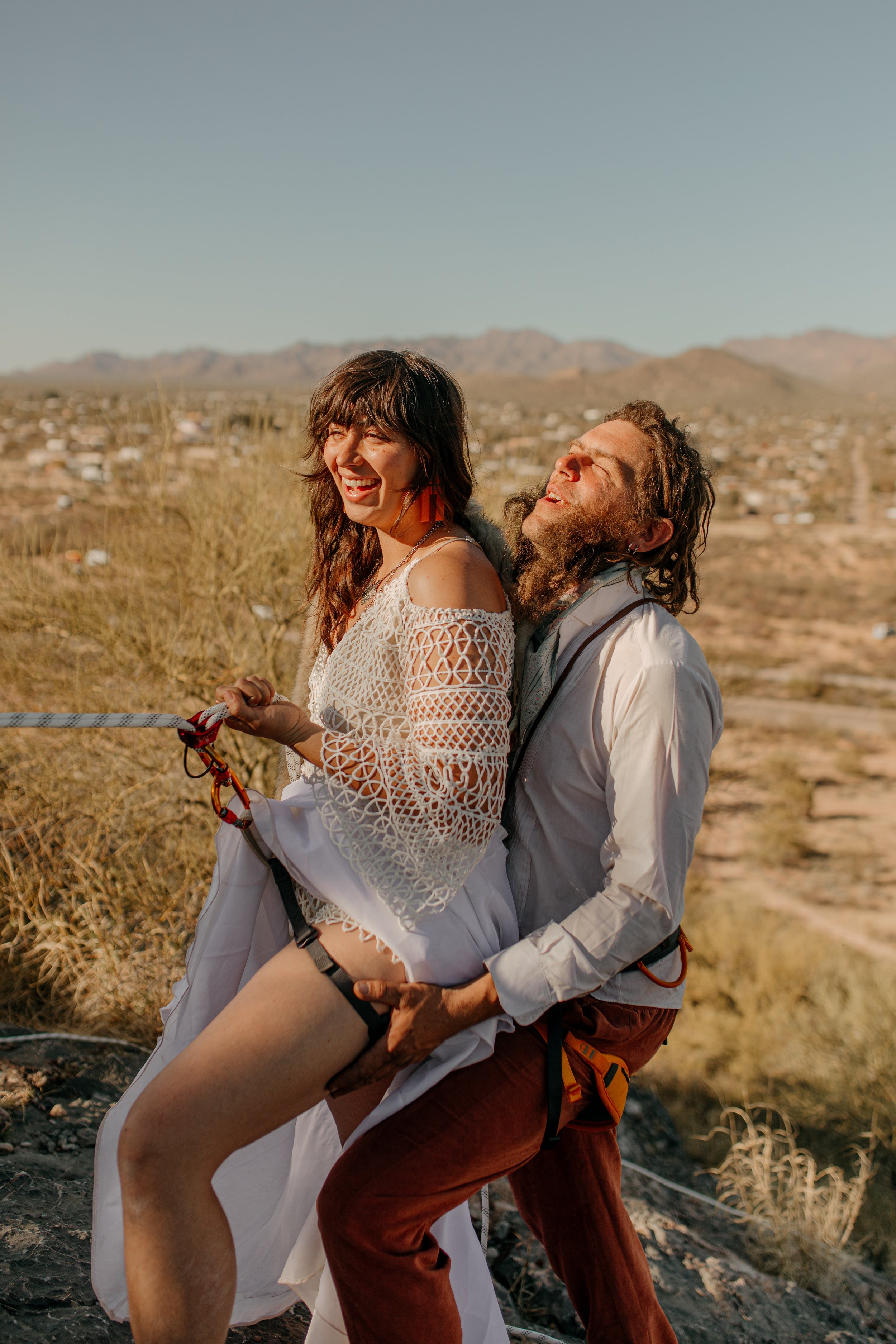 Rappelling Canyoneering Elopement Photos