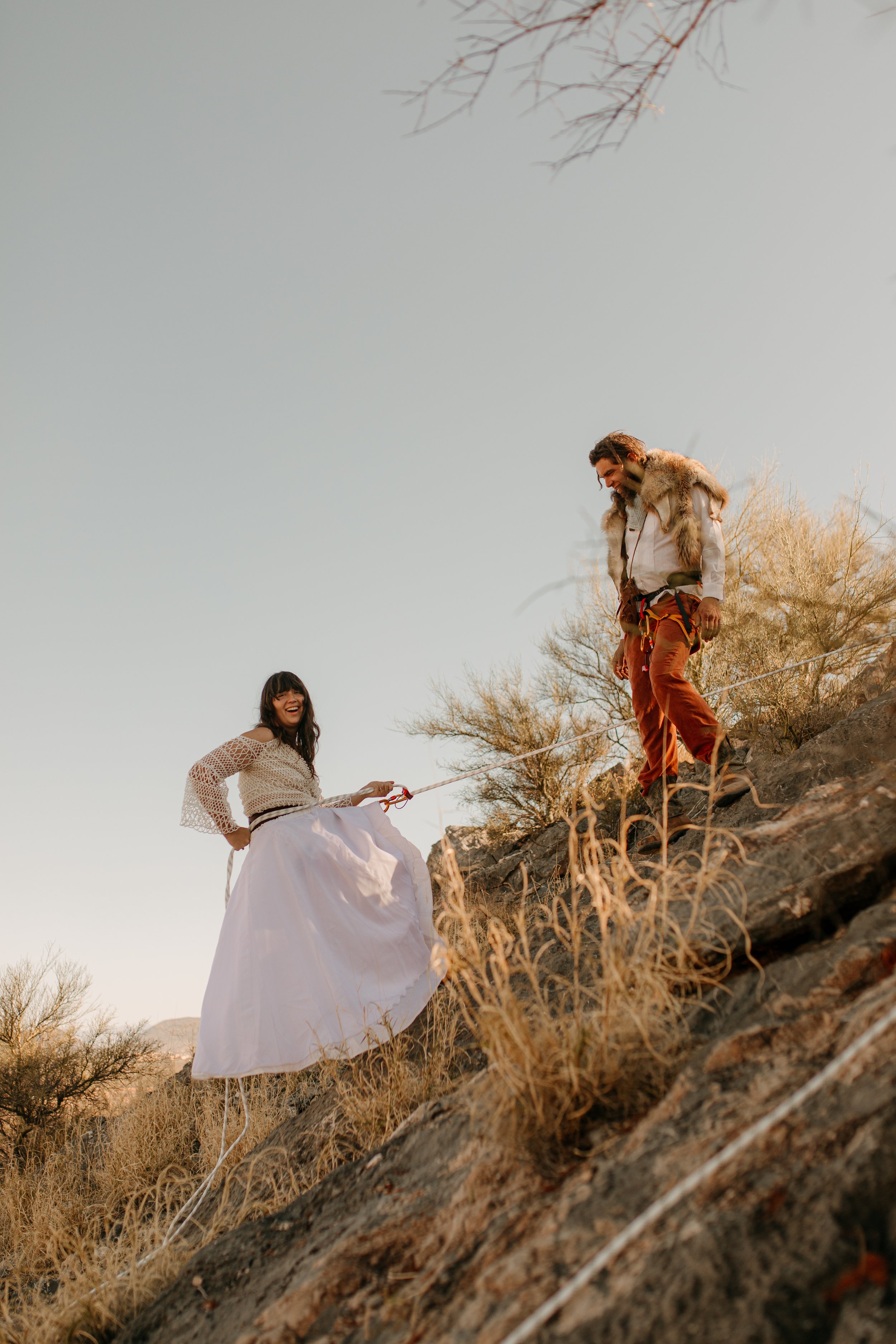 Rappelling Canyoneering Elopement Photos