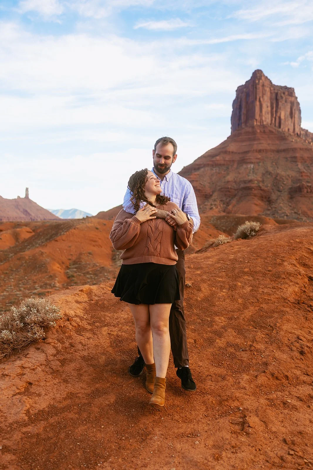 Evening attire for engagement photos