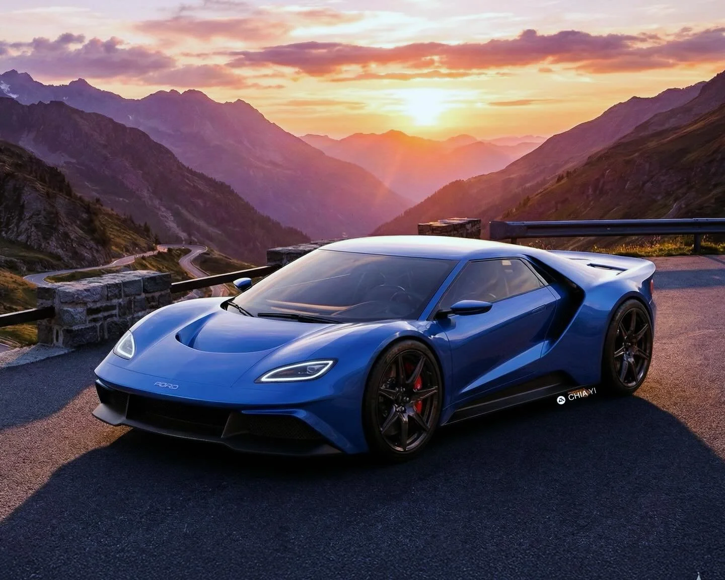 This RS200 homage concept captures the visceral spirit of 1985 rally legends, reimagined on a winding mountain road in Upstate New York. The design&rsquo;s compact, wide architecture and mid-engine proportions channel Group B aggression, featuring sh