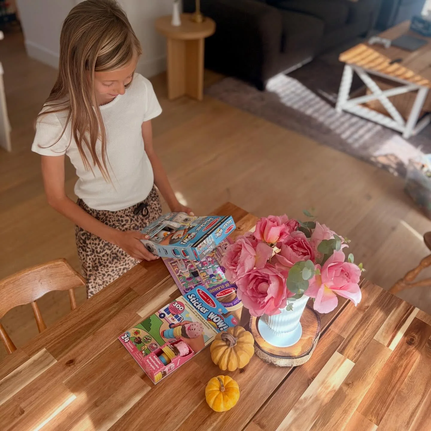 Slow Saturday sabbath for us which means some sticker activity books this morning and playing pretend library store while I drink 2 glorious hot cups of coffee and read the Bible. 
We love having nowhere to be on Saturday mornings and pulling out a f