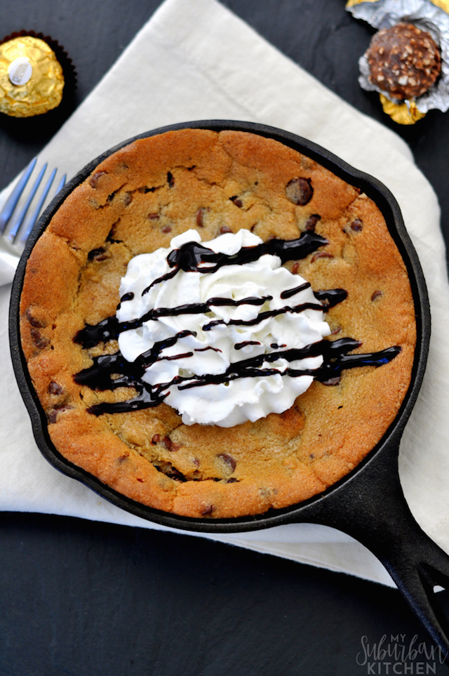 Hazelnut Stuffed Cookie Skillet from My Suburban Kitchen