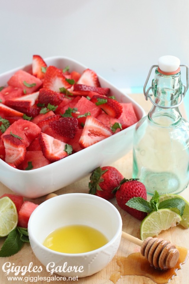 Watermelon Strawberry Salad from Giggles Galore