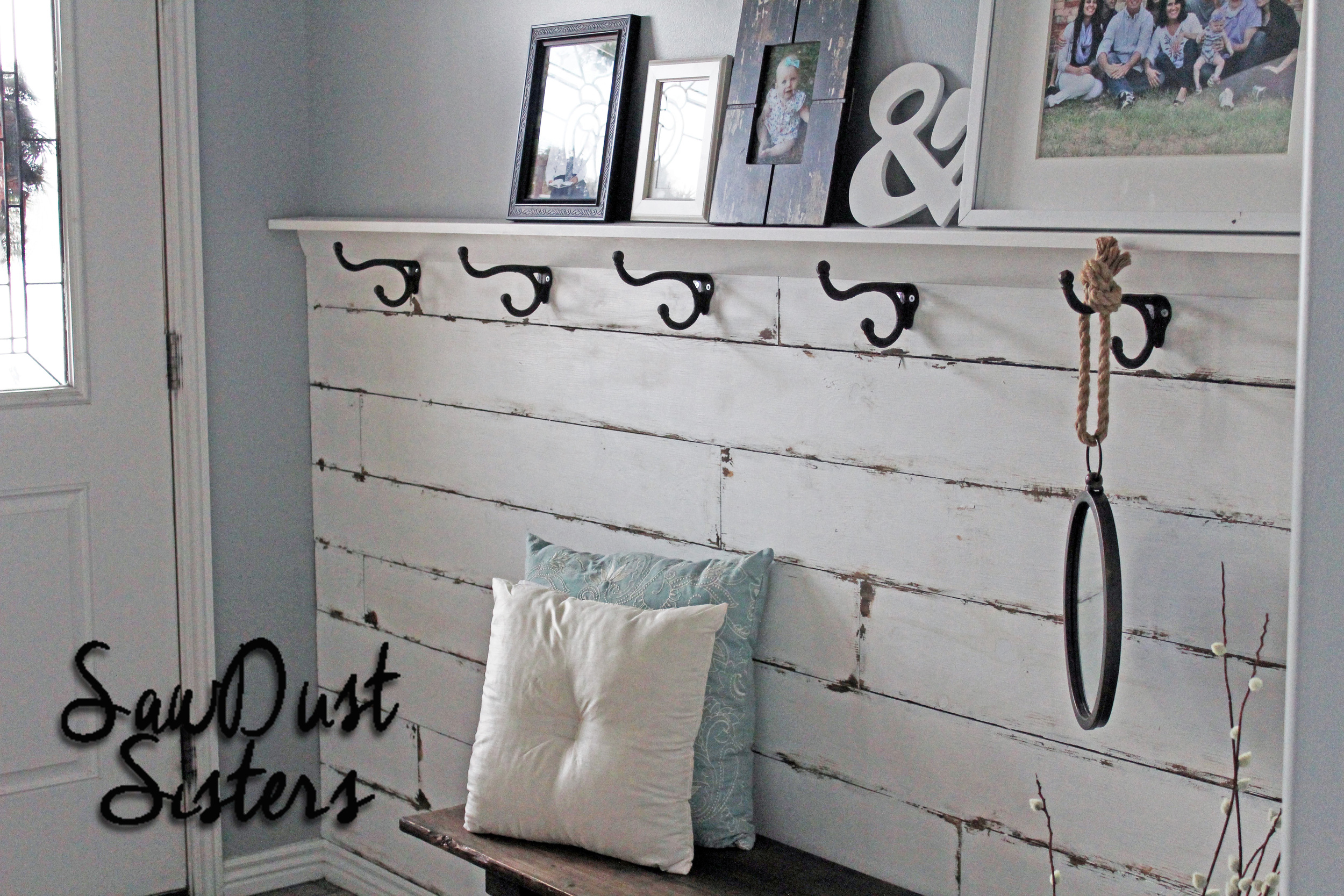 DIY Plank Wall from Sawdust Sisters
