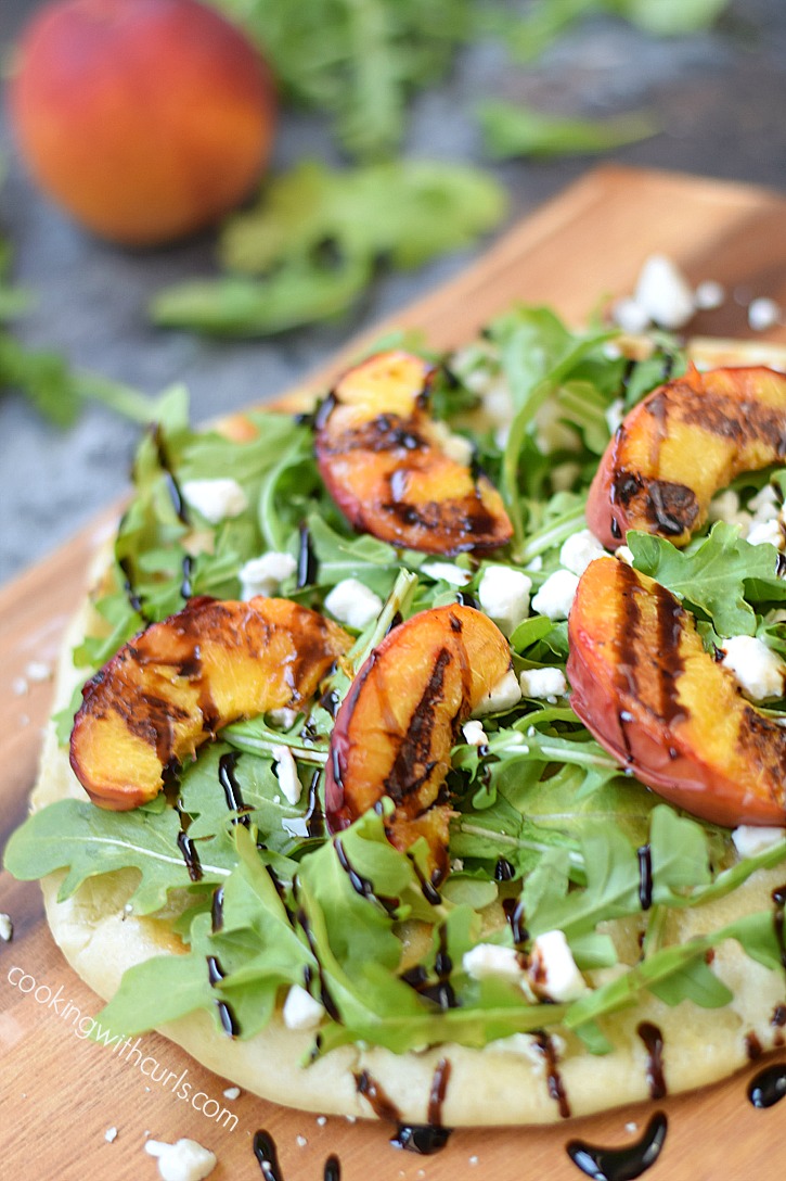Peach Arugula Pizza from Cooking With Curls