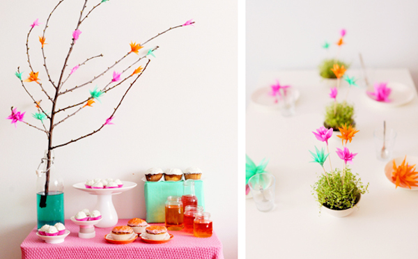 Neon Paper Flowers from Heart Handmade UK