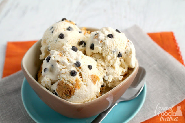 Chocolate Chip Pumpkin Cookie Dough Ice cream from Frugal Foodie Mama