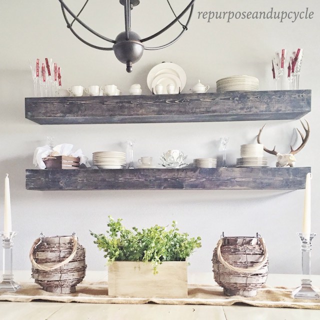 DIY Floating Shelves from Repurpose and Upcycle