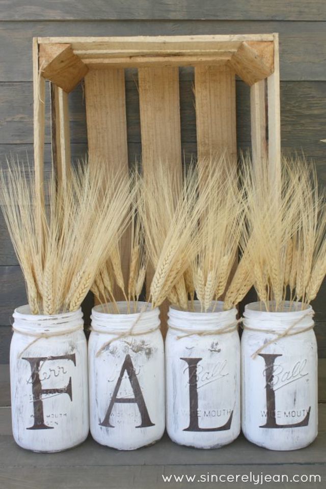 DIY Rustic Mason Jars from Sincerely Jean via Giggles Galore
