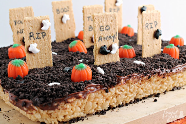 Graveyard Rice Krispies Treats from Frugal Foodie Mama