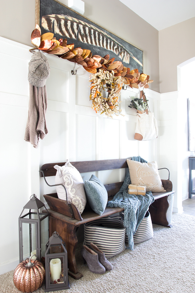 Rustic Fall Entry from Bless'er House