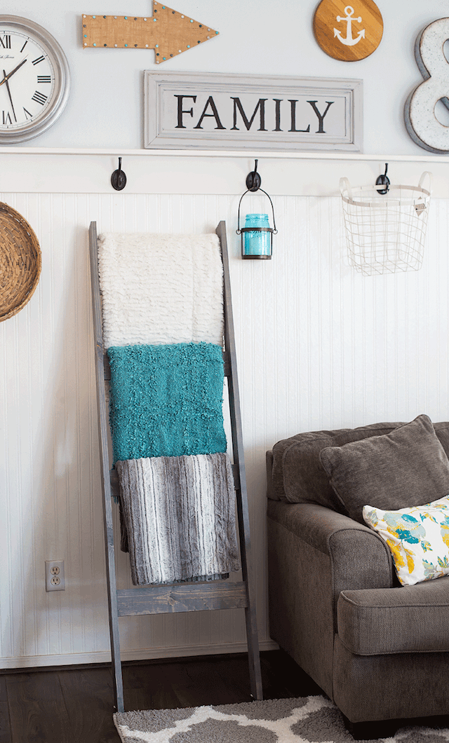 DIY Blanket Ladder from Domestically Speaking