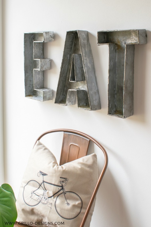 Faux Metal Letters from Grillo Designs