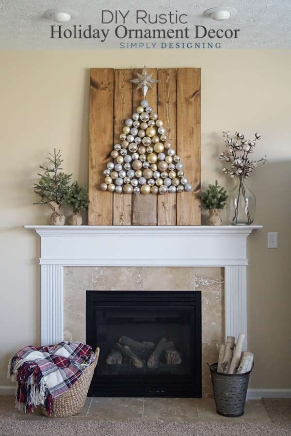 DIY Rustic Holiday Ornament Decor from Simply Designing