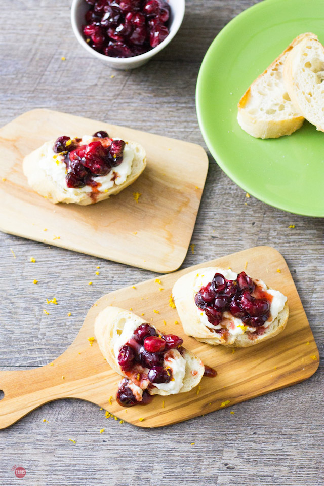 Roasted Cranberry Orange Ricotta Crostini from Take Two Tapas