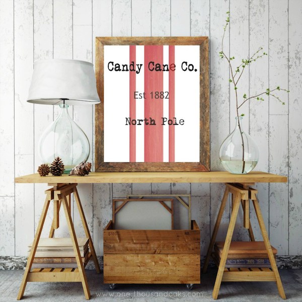 Candy Cane Printable from One Thousand Oaks