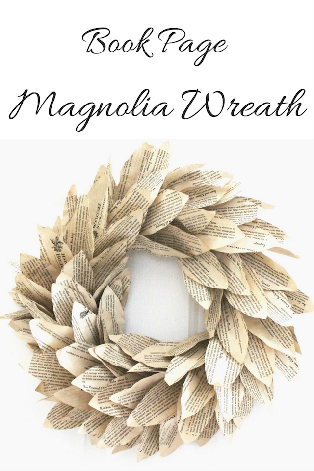 Book Page Magnolia Wreath from Seeking Lavender Lane