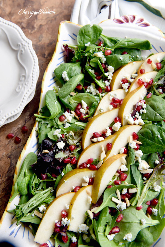 Pear Pomegranate Salad from Pink Heels Pink Truck
