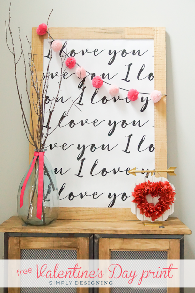 I Love You Printable from Simply Designing