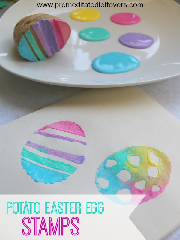Handmade Potato Easter Egg Stamps fro Kids from Premeditated Leftovers