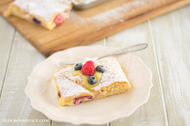 Cheesecake Lemon Curd Berry Crescent Bars from Flour On My Face
