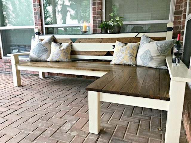 L-Shaped Outdoor Bench from Abbotts at Home