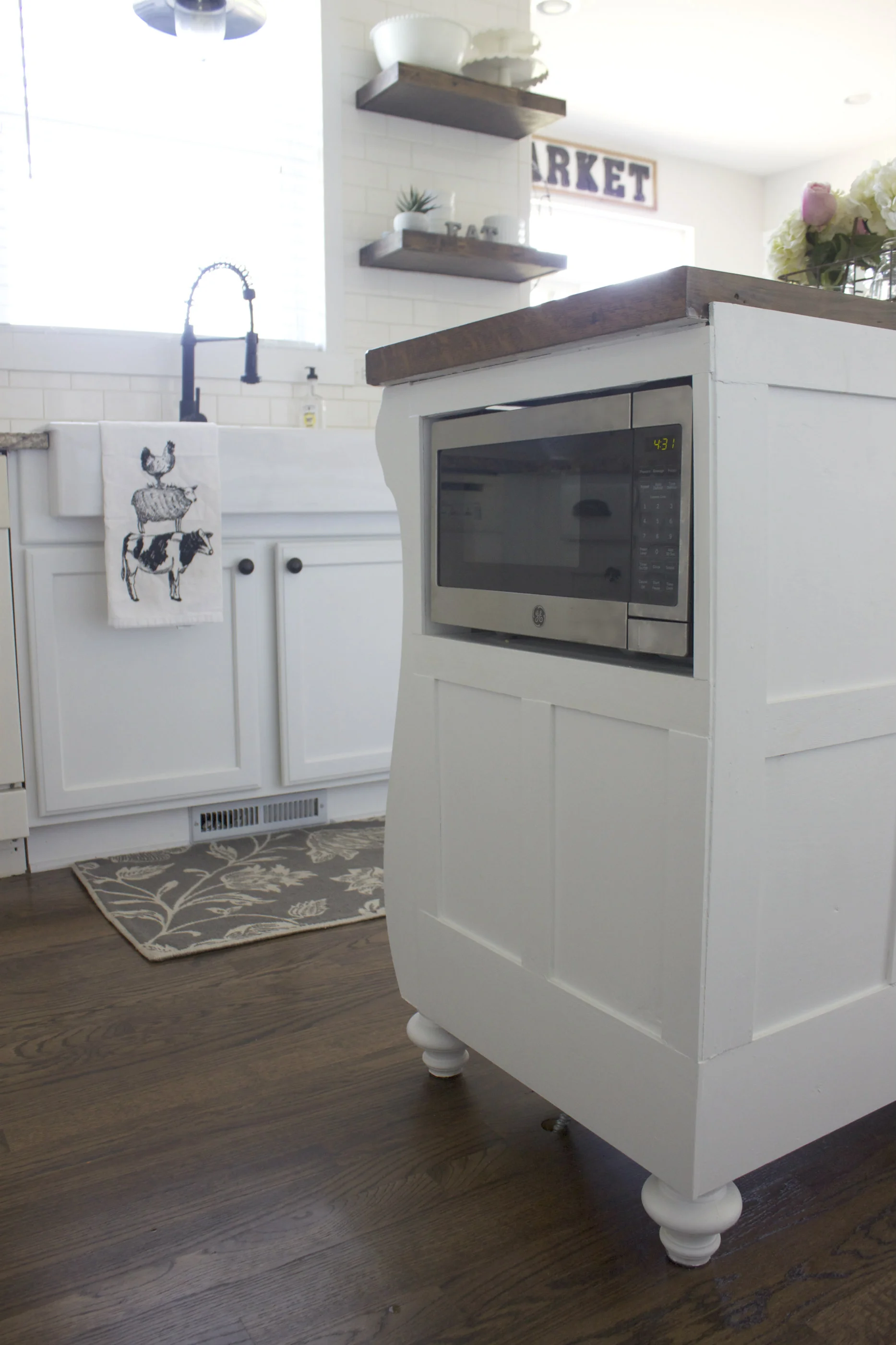 Adding A Microwave In Your Kitchen Island — Colors and Craft
